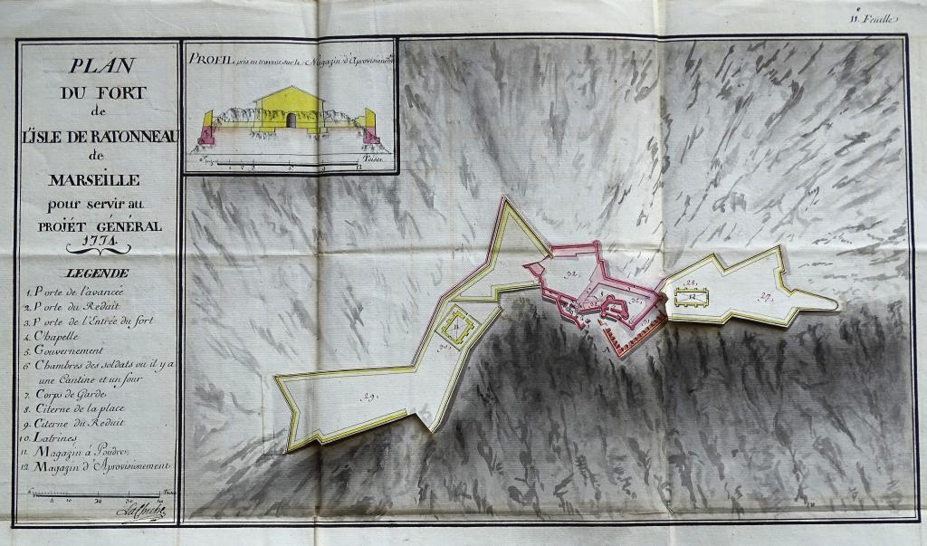 Plan du fort de l'isle de Ratonneau (...) pour servir au projet général, 1774.