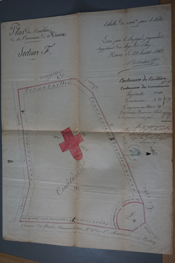 [Plan du cimetière de Rians et de la chapelle Sainte-Catherine, 1862.]
