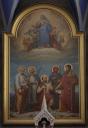 tableau d'autel : Vierge en majesté avec cinq saints, cadre