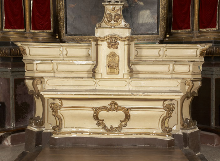 maître-autel, 3 gradins d'autel, tabernacle, exposition