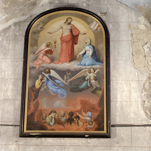 tableau : La Vierge intercédant auprès du Christ ressuscité en faveur des âmes du purgatoire
