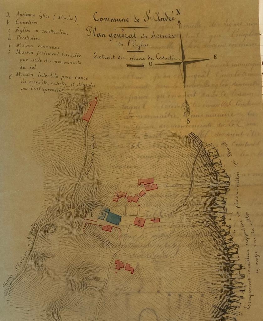 Plan général du hameau de l'église, [1858].