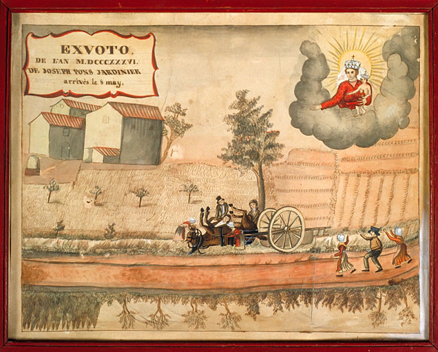 tableau, ex-voto : Accident de charrette de Joseph Pons