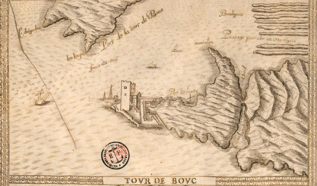 [Vue cavalière de la Tour de Bouc], 1631.