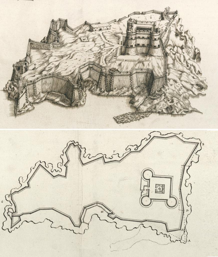 [Vue cavalière et plan du chateau d'If], 1647