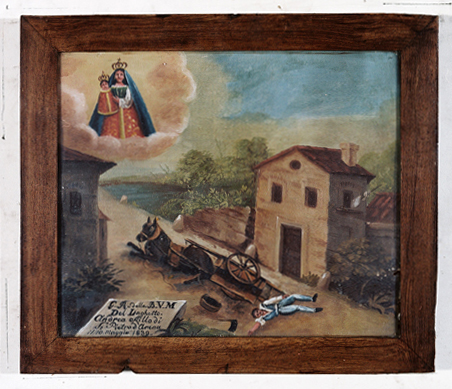 ex-voto, tableau : Charrette renversée, Andrea Allodi