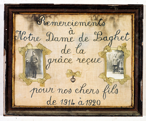 ex-voto, tableau : Remerciements, portrait de deux soldats