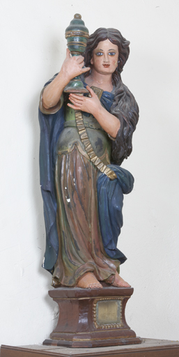 statue-reliquaire de sainte Marie-Madeleine (petite nature, socle-reliquaire)