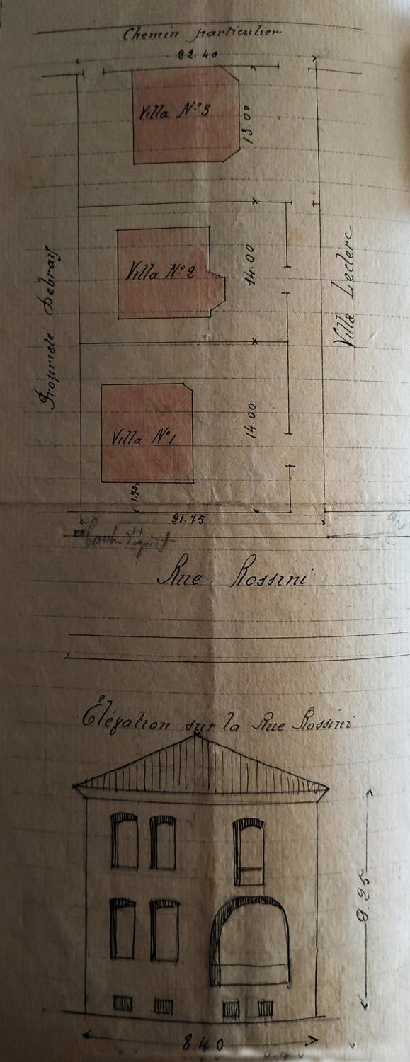 série de 3 maisons de villégiature (villas balnéaires)