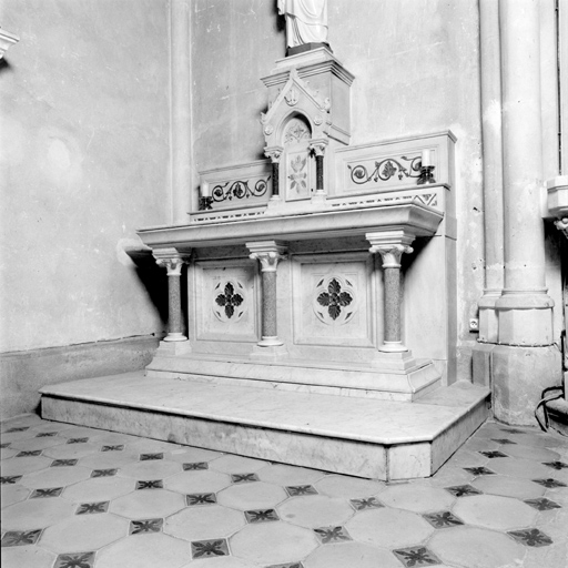 autel, gradin d'autel, tabernacle (autel secondaire de saint Joseph)