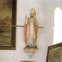ensemble de 2 statues : Notre-Dame-de-Lourdes, Saint Gilbert, 2 culots