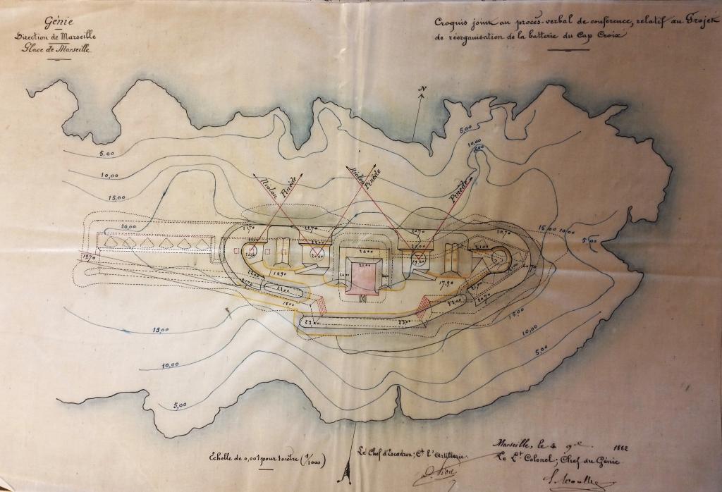 Plan (...) relatif au projet de réorganisation de la batterie du Cap Croix, 1882