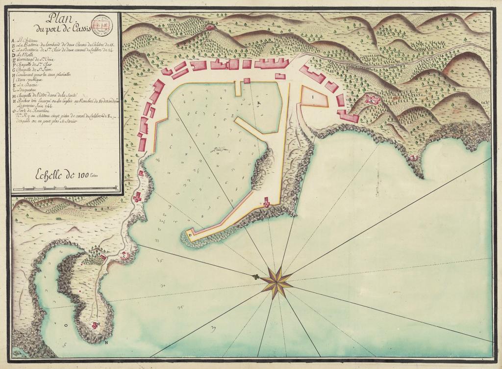 Plan du port de Cassis, 1744.