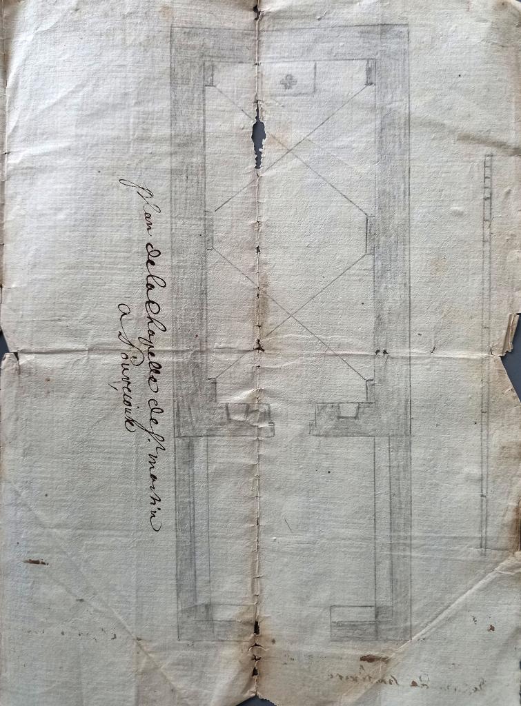 Plan de la chapelle de Saint-Martin de Pourcieux, 1726.