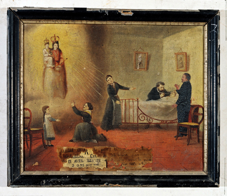 ex-voto, tableau : Demande de guérison d'une fillette, Adelina Cerra