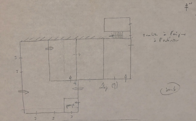 Plan schématique du bâtiment principal : étage de soubassement.