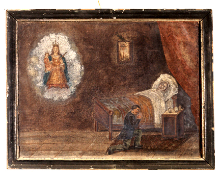 ex-voto, tableau : Demande de guérison d'une femme (N° 4)