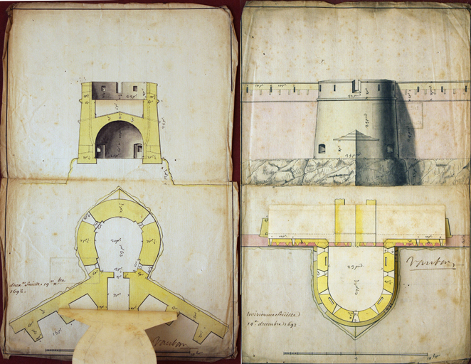 [Plan du projet des tours bastionnées d'Embrun], 14 décembre 1692.