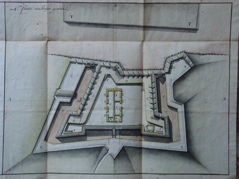 [Plan du fort Sainte-Catherine]. 4e feuille du projet général. 1765.