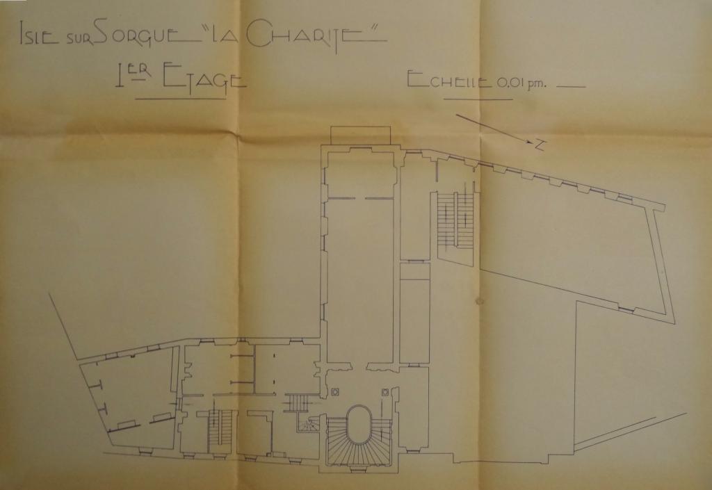 Isle sur Sorgue, la charité, 1er étage, [état des lieux], 1934.