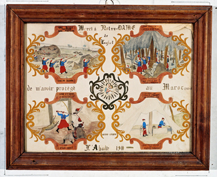 ex-voto, tableau : Soldat revenant du Maroc, Antoine Guiglion de l'Abadie