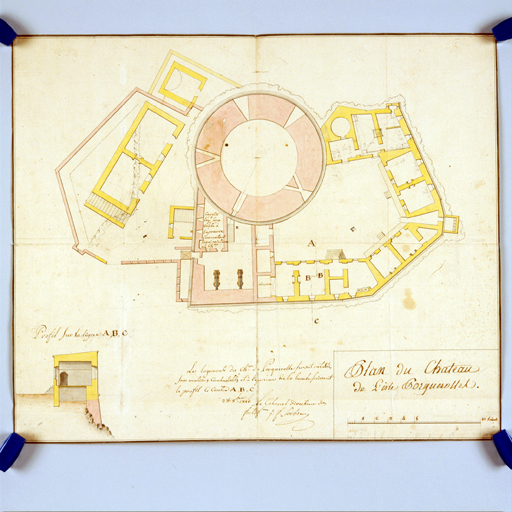 Plan du chateau de l'isle Porquerolles. [projet de reconstruction]. 1810