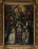 Tableau d'autel : Donation du Rosaire avec Louis XIII