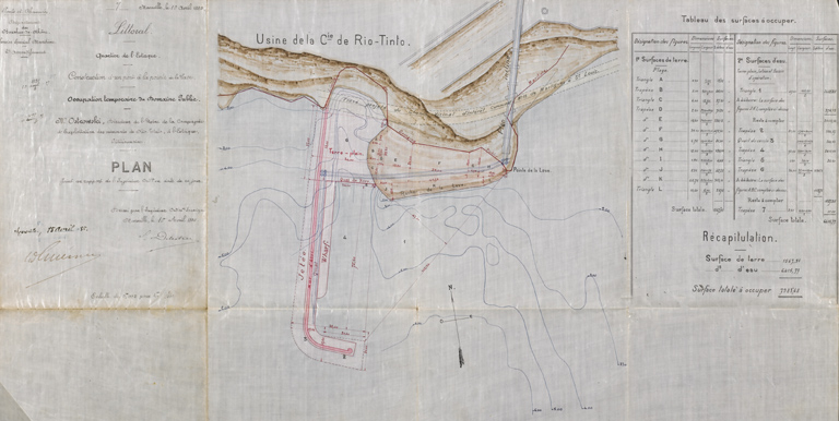 ensemble de fabrication des métaux et ensemble d'industrie chimique : Compagnie des minerais de Rio Tinto, Société des produits chimiques de Marseille-l'Estaque, Osseine Paul Brunon, Mital Cambon et Compagnie, Société minière et métallurgique Penarroya, Société Kuhlmann