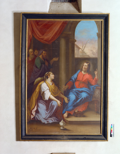 tableau : Marie-Madeleine et le Christ au repas chez Simon