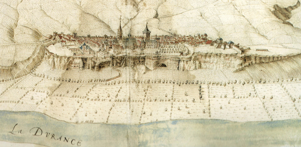 Profil de la ville d'Embrun en Dauphiné, 1608.