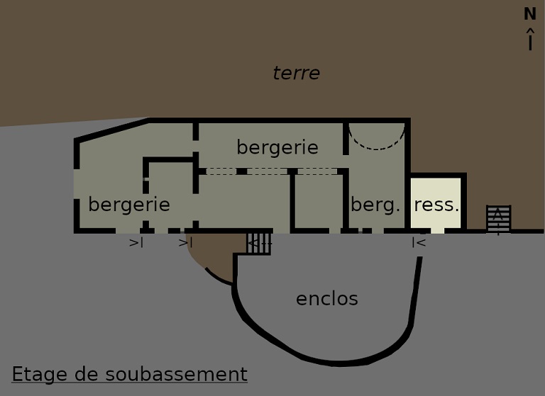 Plan schématique du bâtiment 3 : étage de soubassement.
