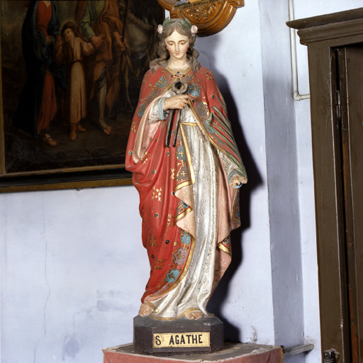 statue (petite nature) : Sainte Agathe