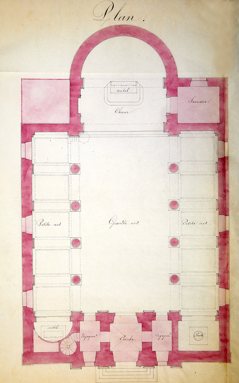 Plan [de l'église de Rosans] (1849).