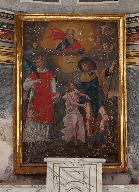 Tableau, cadre : saint Laurent et saint Roch