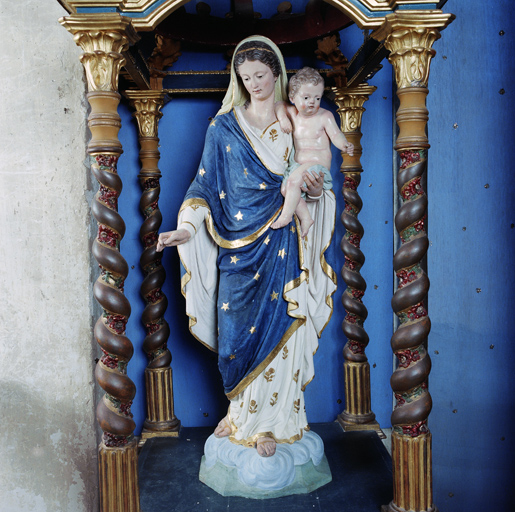 ensemble statue : La Vierge à l'Enfant, dais de procession