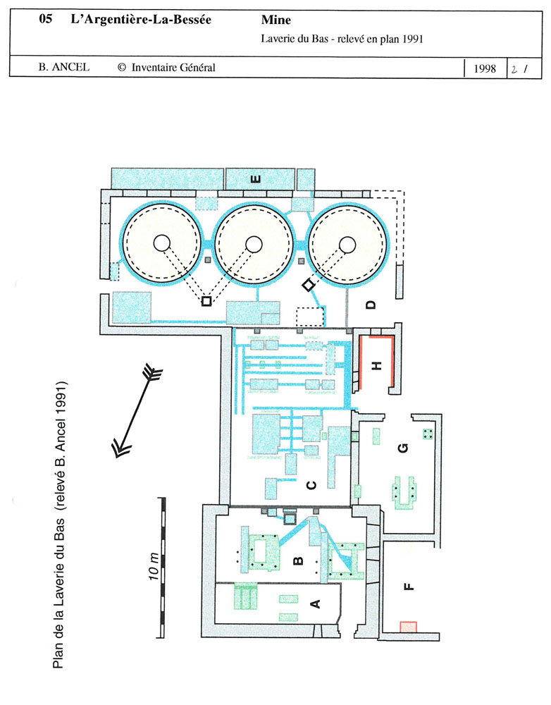 Plan de la laverie du Bas. Relevé en plan 1991.