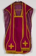 Chasuble, étole, voile de calice, manipule, bourse de corporal (ornement rouge n°4)