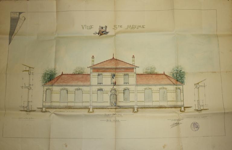 Ville de Sainte-Maxime. Façade principale. [Projet de construction d'une école enfantine. Non réalisé.]
