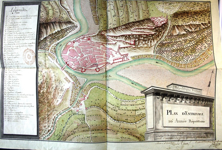 Plan d'Entrevaux/10e Année République [plan levé par Le Roux, 21 septembre 1801].