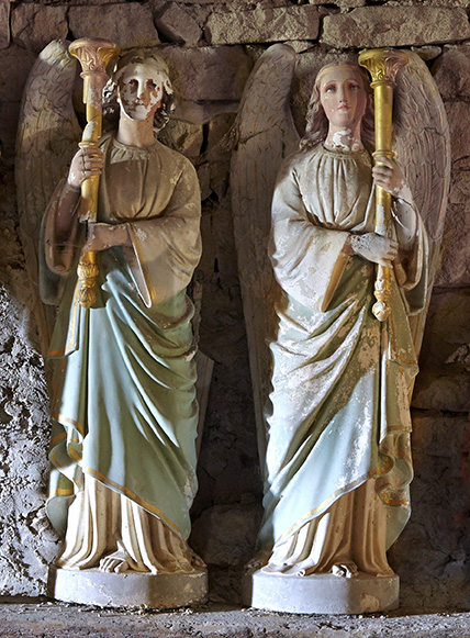 Paire de statues : anges céroféraires