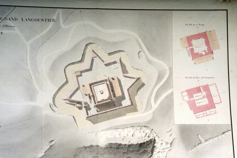 Plan de la Batterie du Grand Langoustier. 1818-1822. Détail.