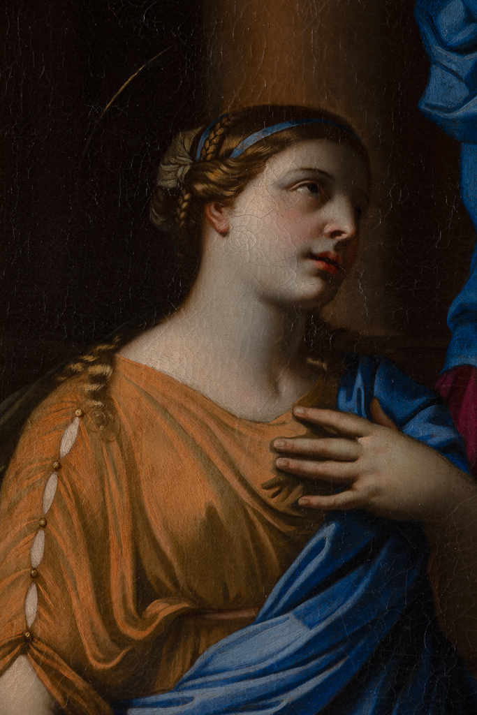tableau : L'Education de la Vierge, avec sainte Marguerite et saint Blaise de Sébaste
