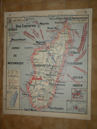 carte murale : Madagascar, Indochine française