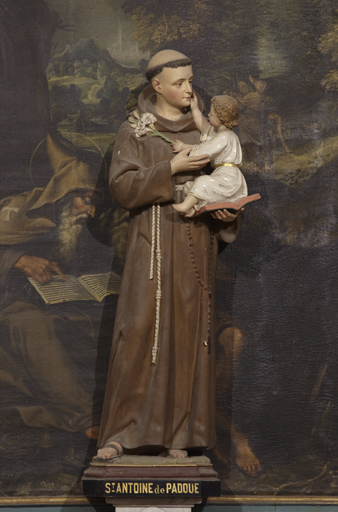 Statue (petite nature) : saint Antoine et l'Enfant