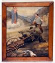 ex-voto, tableau : Charrette chargée de tonneaux renversée, André Glait