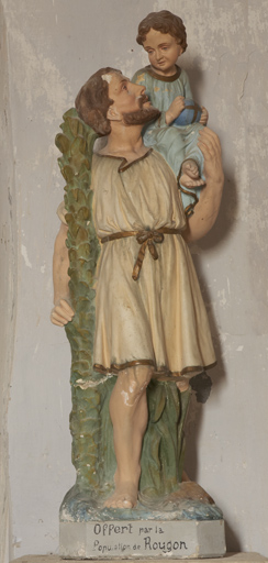 statue (petite nature) : Saint Christophe et l'Enfant