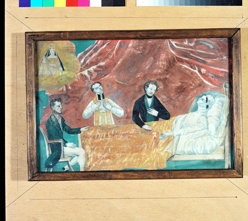 ex-voto, tableau : Demande de guérison d'une accouchée, Maria Coppon