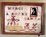 ex-voto, tableau de broderie : Remerciements (N° 2)