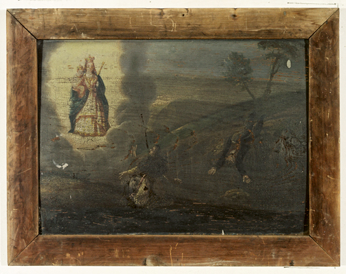 ex-voto, tableau : Chute d'un homme dans la campagne