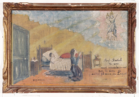 ex-voto, tableau : Demande de guérison d'un jeune homme, Roger Bestiale